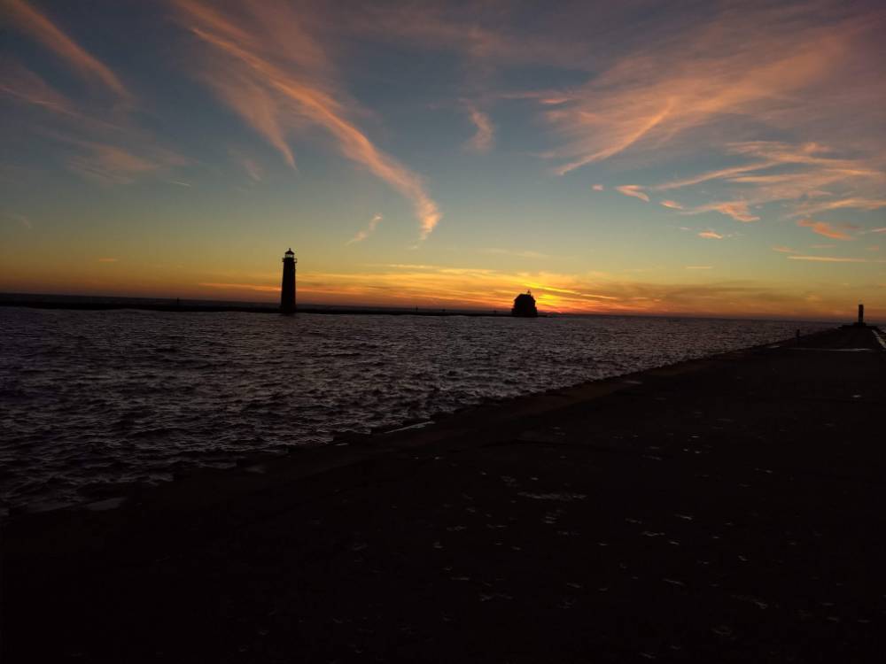 Sunset at the South Pier at Grand Haven